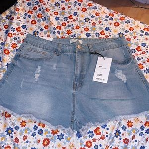 high rise cut off forever 21 jean shorts